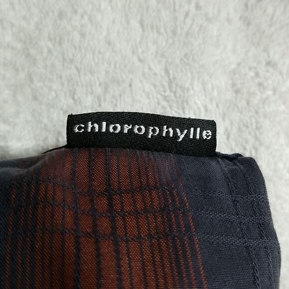 Chlorophylle Shirt Men's M Vintage Blue Orange Short Sleeve Plaid Full Button - Picture 13 of 13